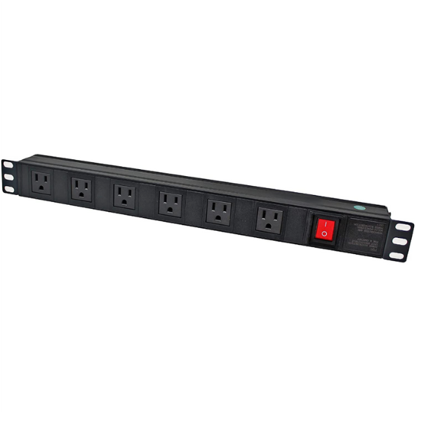 Inch 1U Rack Mount 6 Outlet Power Strip