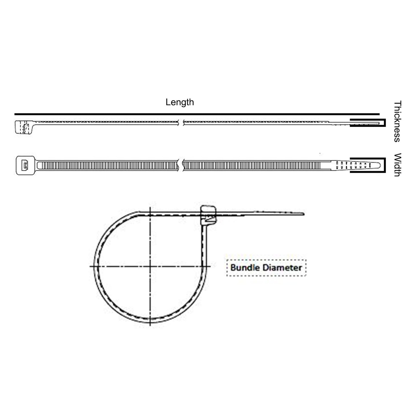 Heavy Duty Nylon Zip Cable Ties - (120 to 250lbs)