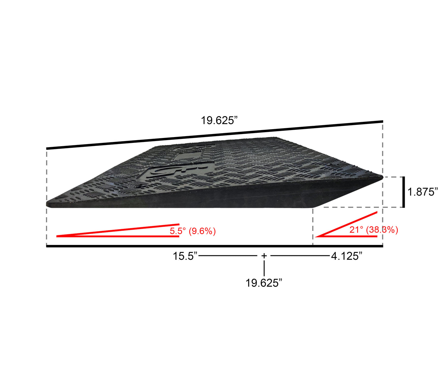 Universal Pedestrian & Wheelchair Rubber Ramp for Cable Protectors