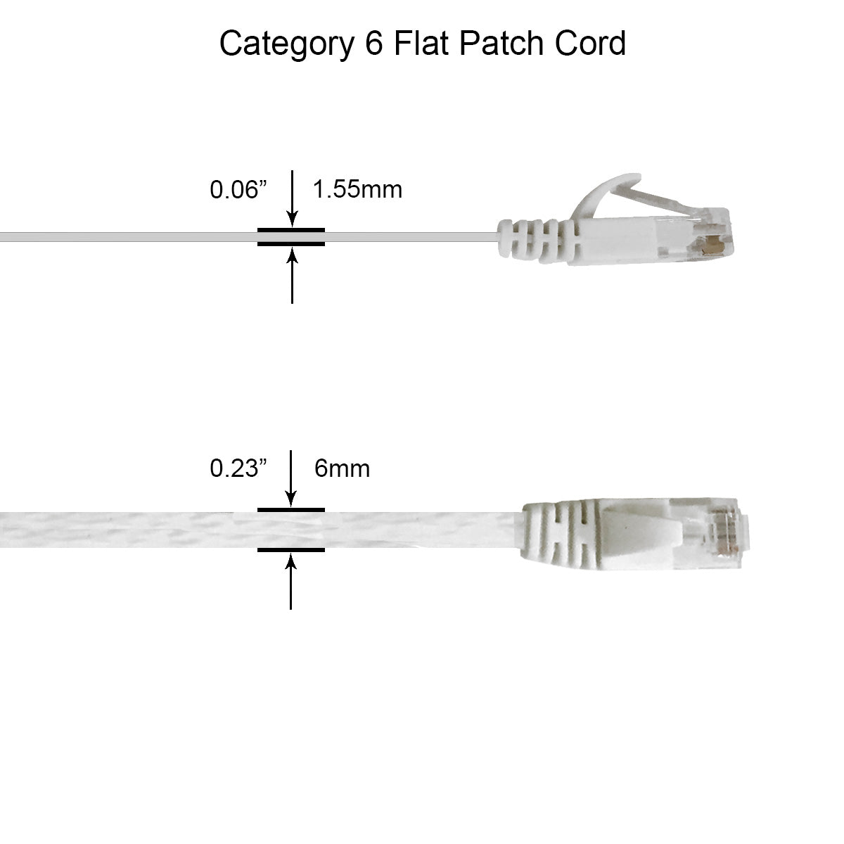 Flat Cat6 Ethernet Booted Patch Cables