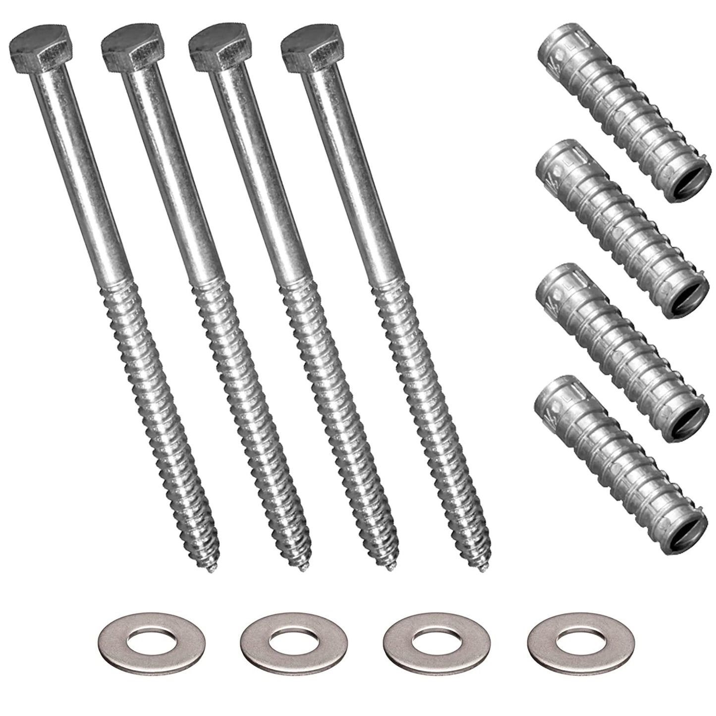 Lag Bolts with Lag Shield Anchors for Concrete Applications