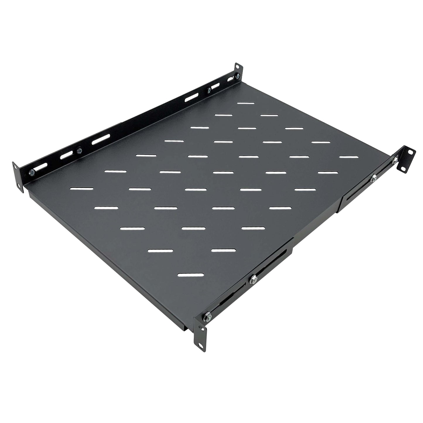 1U 19-Inch Adjustable Mounting 4 Post Rack Vented Shelves
