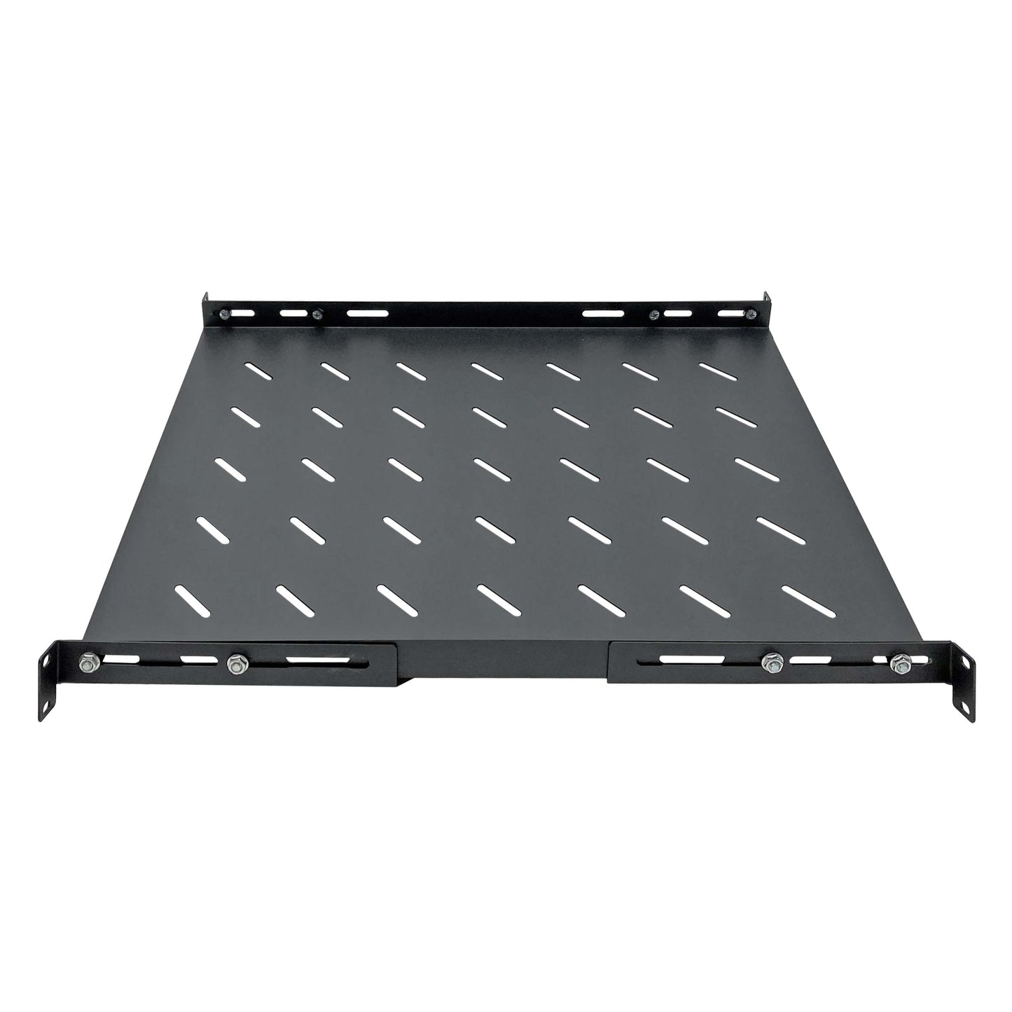 1U 19-Inch Adjustable Mounting 4 Post Rack Vented Shelves