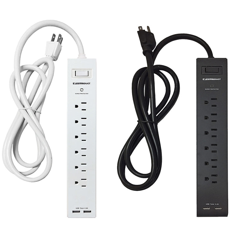 USB Power Strip: 6 Outlets, 2 USB Charging Ports