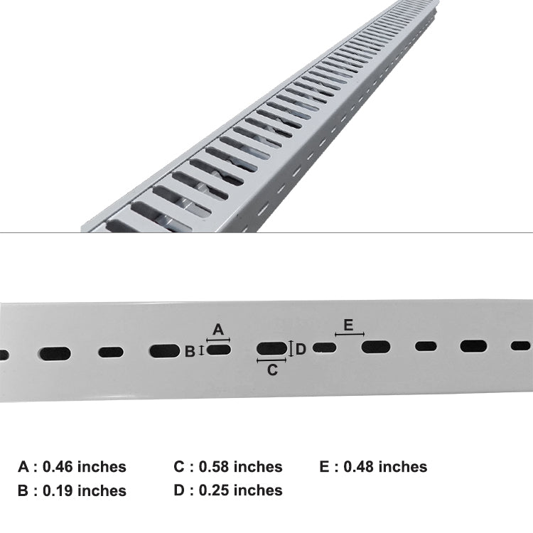 1.4W x 1.2H Open Slot Wire Duct