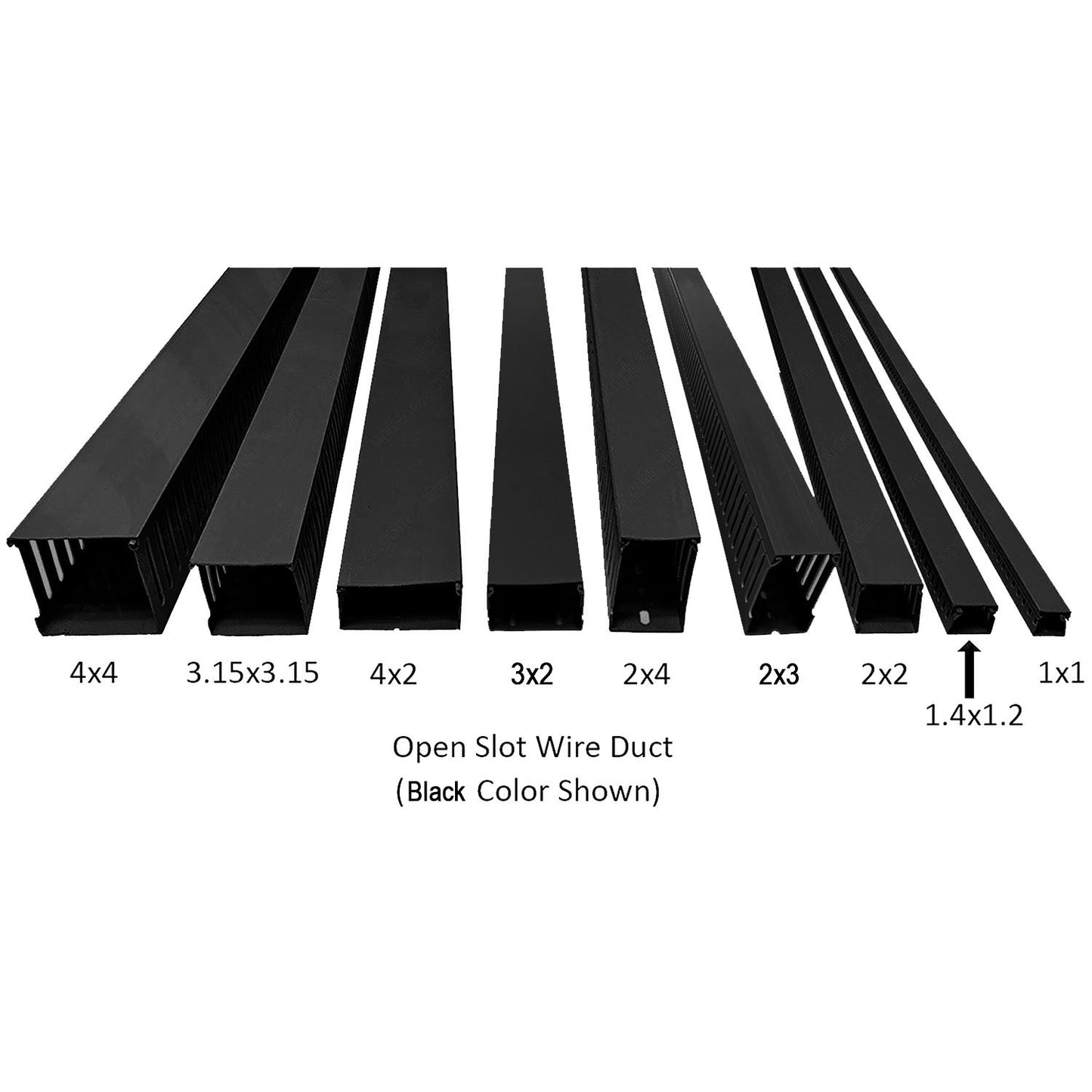 1.4W x 1.2H Open Slot Wire Duct