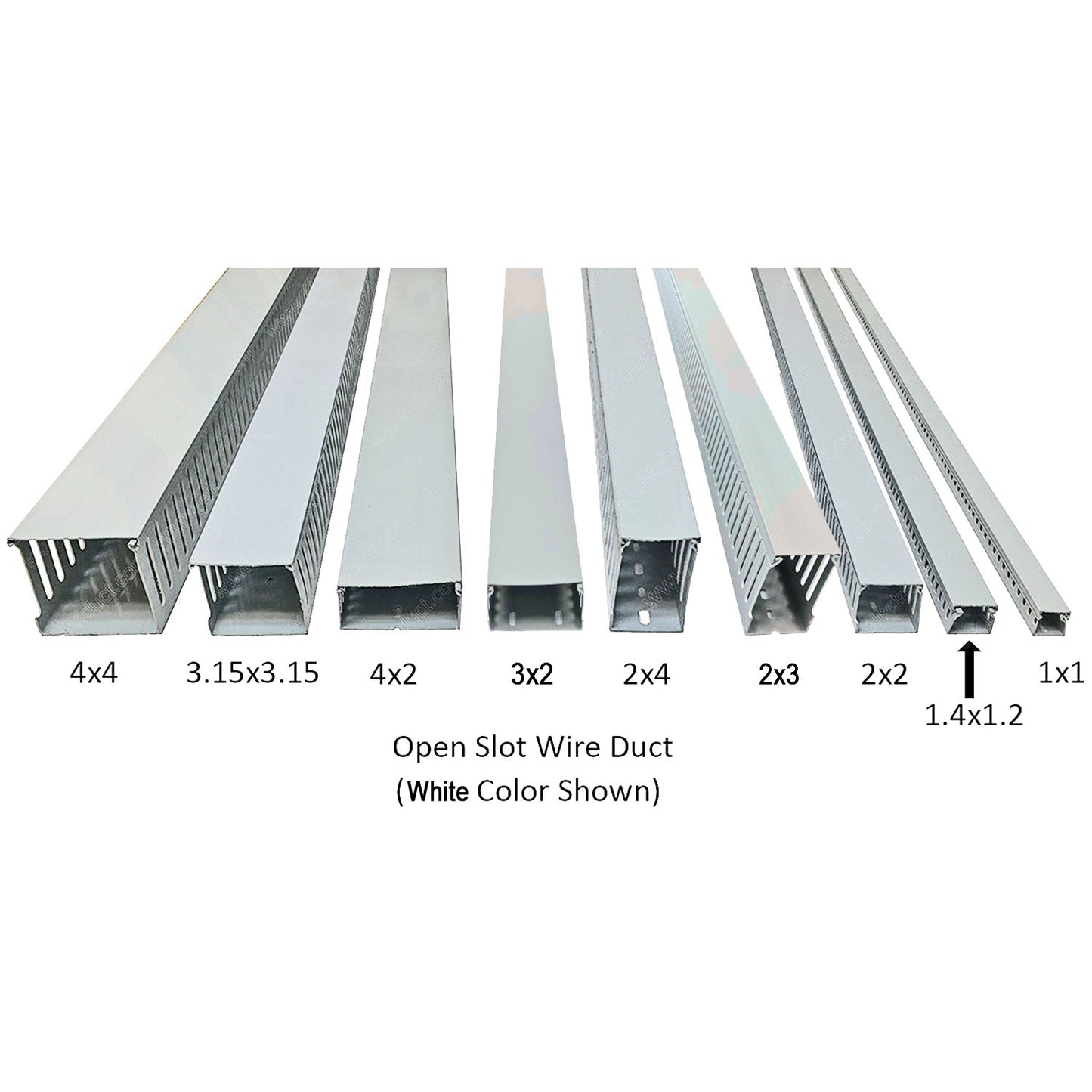 1.4W x 1.2H Open Slot Wire Duct