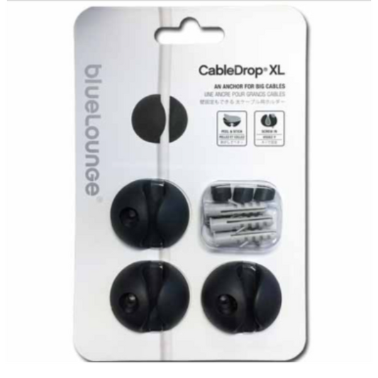 CableDrop Xl2 2 Channel - BlueLounge CableDrop Cord Clips
