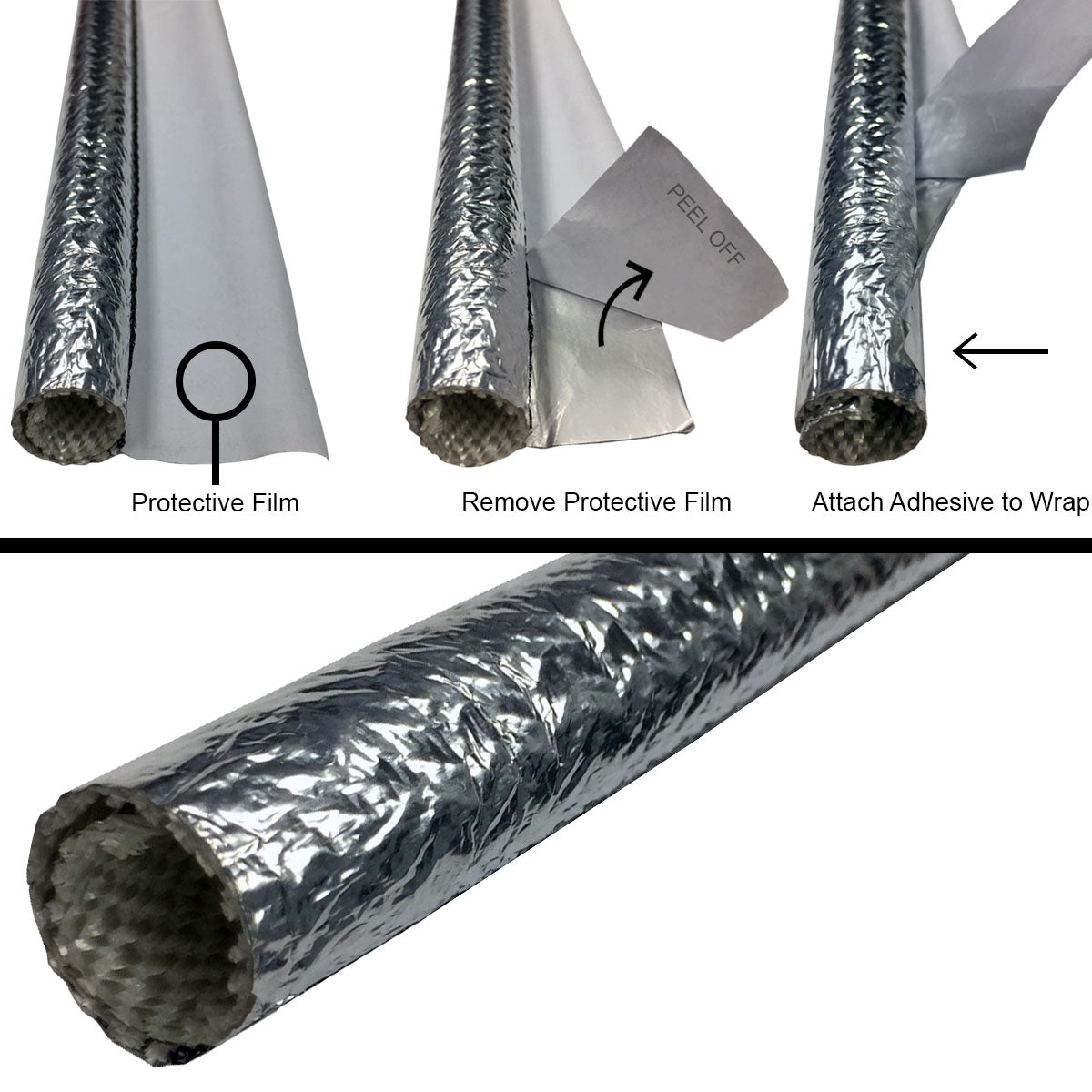 Aluminum Heat Reflective Fiberglass Side Entry Self-Closing Sleeving