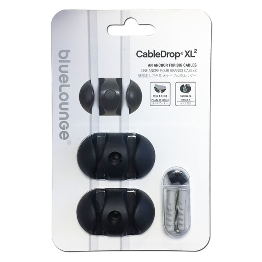 CableDrop XL2 2 Channel - BlueLounge CableDrop Cord Clips