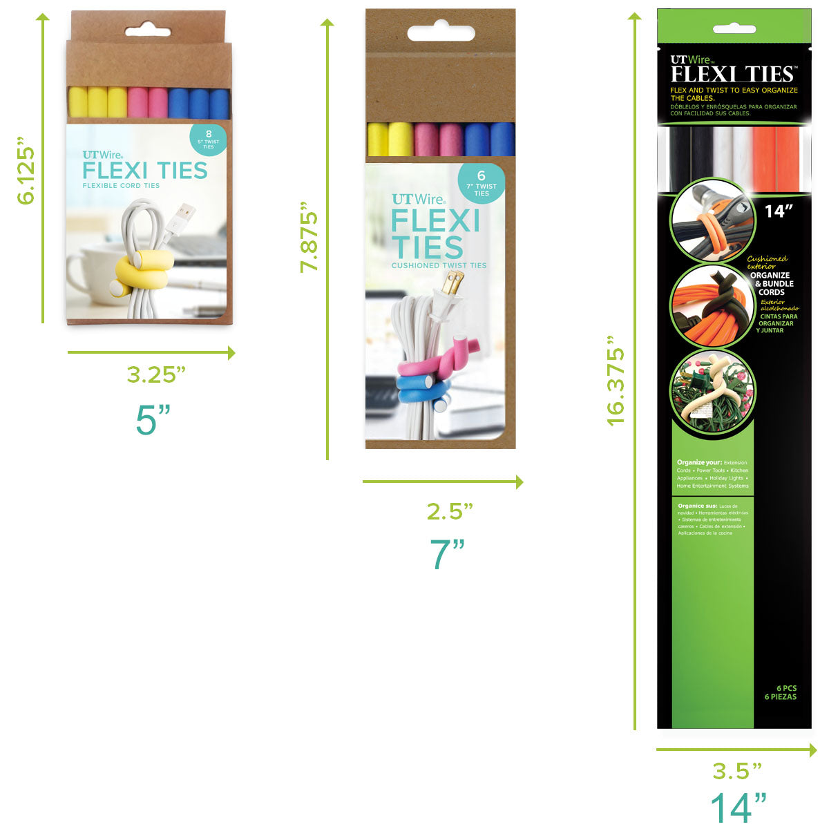 UT Wire Flexi Ties Cushioned Twist Cable Wraps
