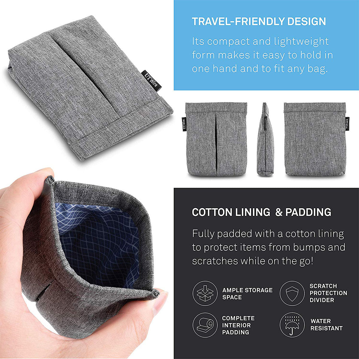 Pocket for Earphones & Charger Travel Pouch - UT Wire