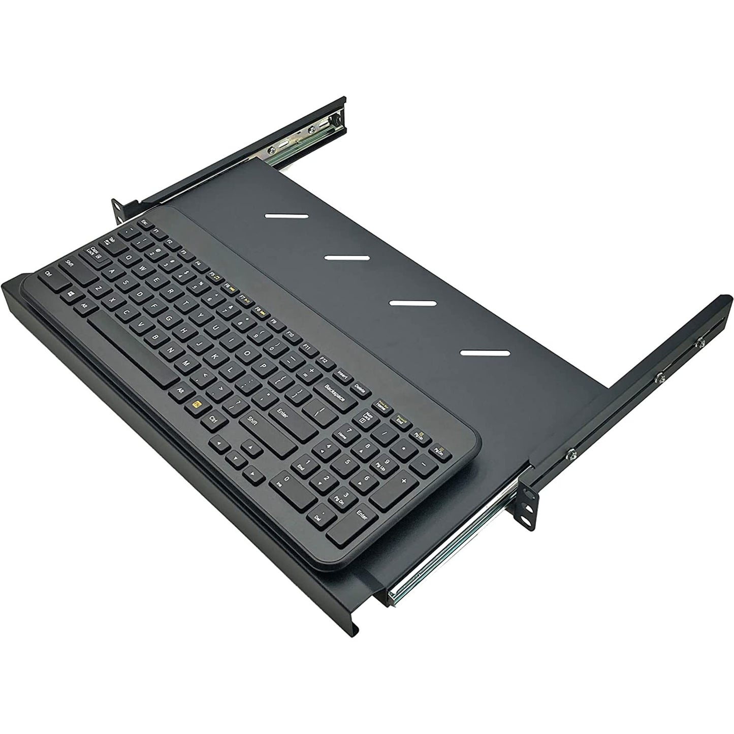 1U 19-Inch Rackmount Sliding Vented Keyboard Shelf