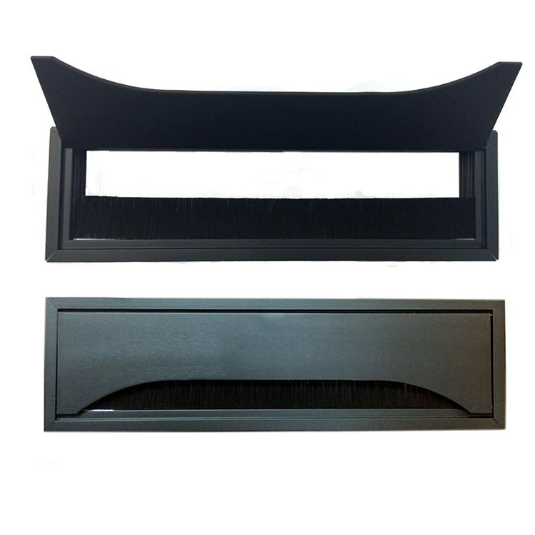 Rectangular Metal Table Grommet with Bristles