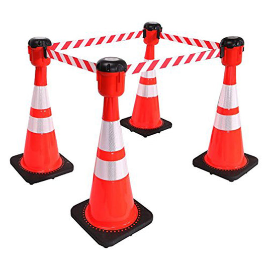 Traffic Cone Topper Retractable Barrier Belts